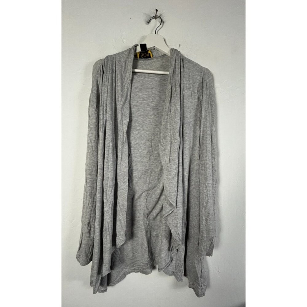St. John Spa Women's Open Front Cardigan Knitted Long Sleeve Gray Size Small